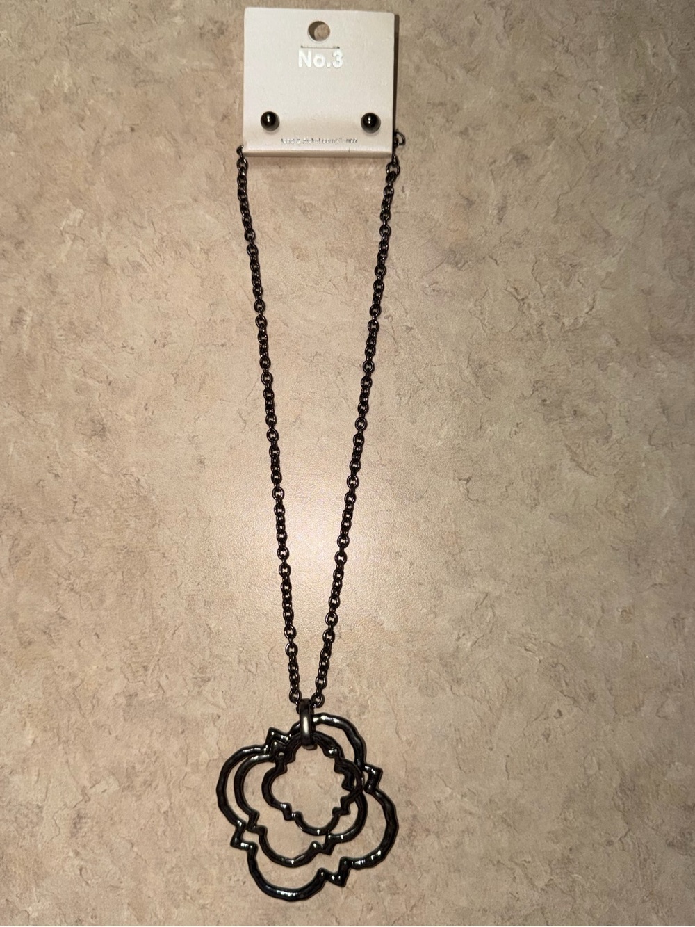 No 3 Necklace and Earrings Set